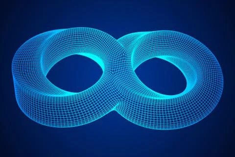 Mobius strip ring infinity sacred geometry Stock Illustration