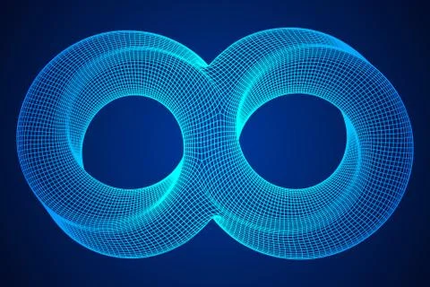 Mobius strip ring infinity sacred geometry Stock Illustration