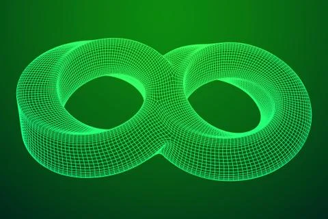 Mobius strip ring infinity sacred geometry Stock Illustration