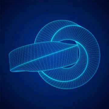 Mobius strip ring knot sacred geometry Stock Illustration