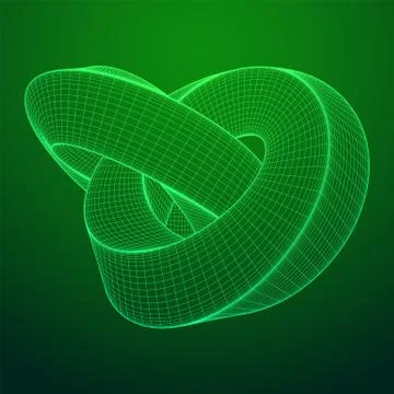 Mobius strip ring knot sacred geometry Stock Illustration