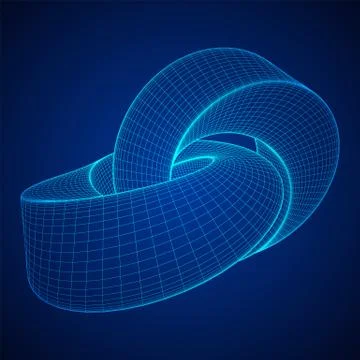 Mobius strip ring knot sacred geometry Stock Illustration
