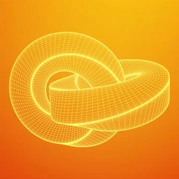 Mobius strip ring knot sacred geometry Stock Illustration
