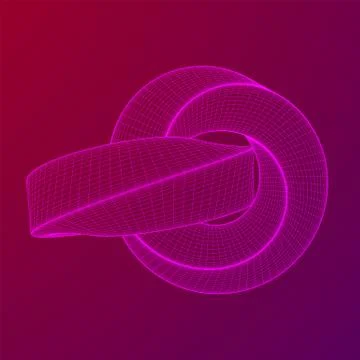Mobius strip ring knot sacred geometry Stock Illustration