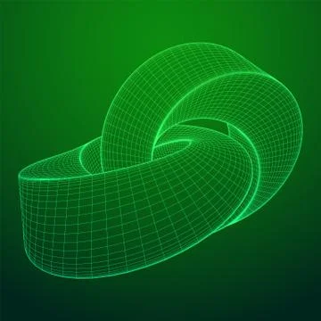 Mobius strip ring knot sacred geometry Stock Illustration