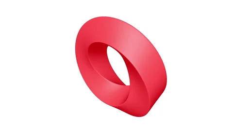 Mobius strip ring sacred geometry. Spatial figure with upturned surfaces Stock Footage 254659372