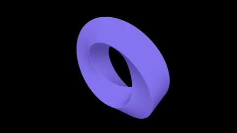 Mobius strip ring sacred geometry. Spatial figure with upturned surfaces Stock Footage 260378572