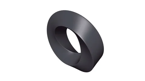 Mobius strip ring sacred geometry. Spatial figure with upturned surfaces Stock Footage 262326174