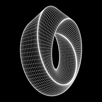 Mobius strip ring sacred geometry Stock Illustration