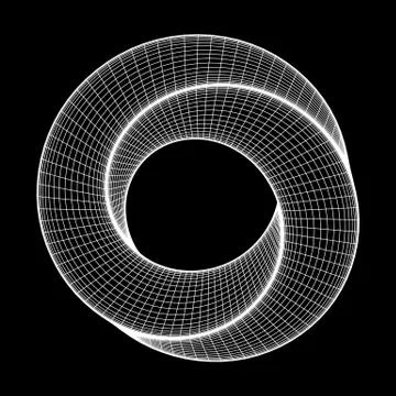 Mobius strip ring sacred geometry Stock Illustration