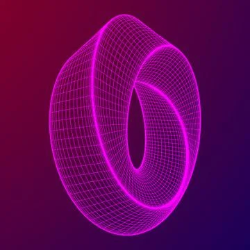 Mobius strip ring sacred geometry Stock Illustration