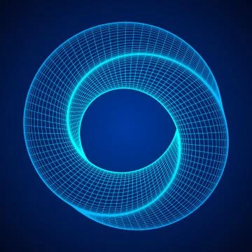 Mobius strip ring sacred geometry Stock Illustration