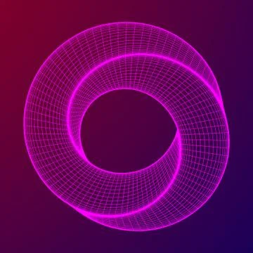 Mobius strip ring sacred geometry Stock Illustration