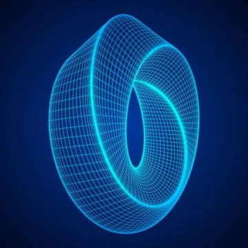 Mobius strip ring sacred geometry Stock Illustration