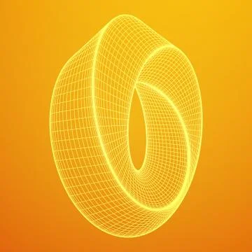 Mobius strip ring sacred geometry Stock Illustration