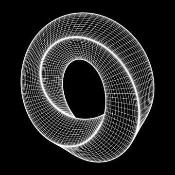 Mobius strip ring sacred geometry Stock Illustration