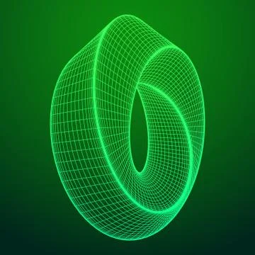 Mobius strip ring sacred geometry Stock Illustration