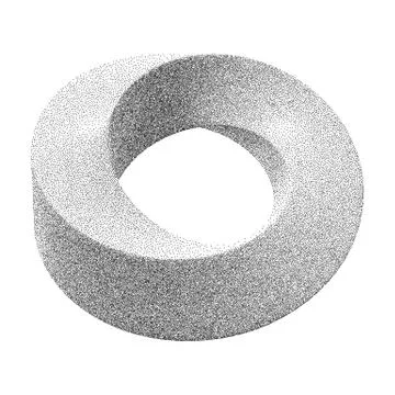 Mobius strip ring sacred geometry. Spatial figure with upturned surfaces. Stock Illustration