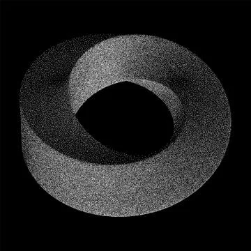 Mobius strip ring sacred geometry. Spatial figure with upturned surfaces. Stock Illustration