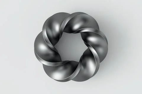 Mobius strip ring sacred geometry. Spatial figure with upturned surfaces. Stock Photos