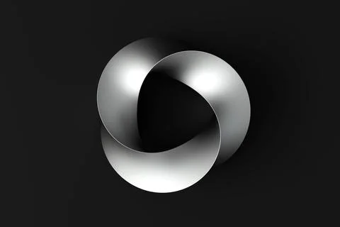 Mobius strip ring sacred geometry. Spatial figure with upturned surfaces. Stock Photos