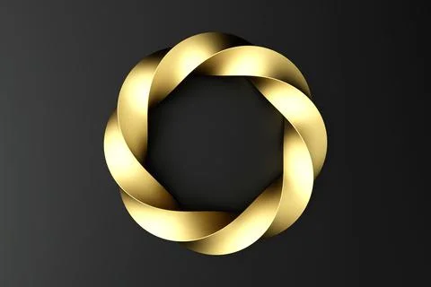 Mobius strip ring sacred geometry. Spatial figure with upturned surfaces. Stock Photos