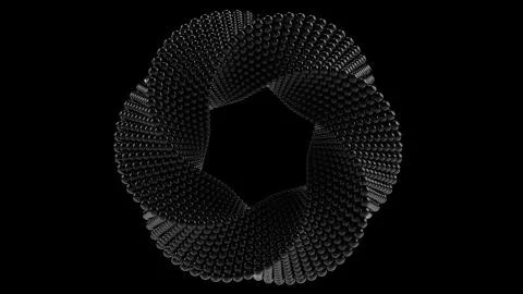 Mobius torus made of balls. 3D rendering Stockillustratie