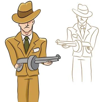 Mobster man Stock Illustration