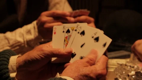 Mobsters gambling and playing cards, drinking, smoking in 1920s/1930s Speakeasy Video stock 106947484