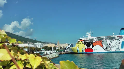 Moby ferry docked in La Gomera port, Spain Stock Footage 131851220