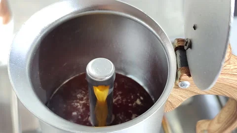 Mocha coffee pot is making coffee in China Stock Footage 232086473