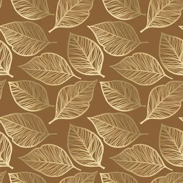 Mocha mousse beige leaves pattern Illustrazione stock