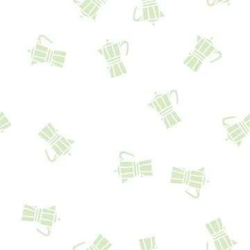 Mocha pot coffee tool glyph seamless pattern Stock Illustration