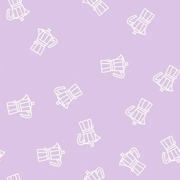 Mocha pot coffee tool line seamless pattern Stock Illustration