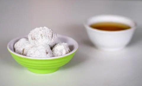 Mochi and tea Stock Photos