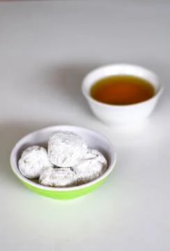 Mochi and tea Stock Photos
