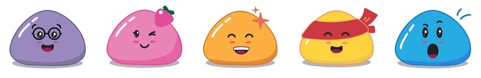 Mochi character`s set Stock Illustration