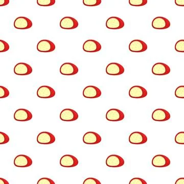 Mochi dessert seamless pattern with red and white Illustrazione stock