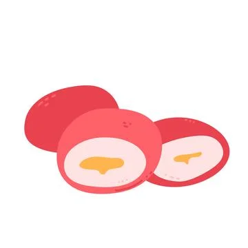Mochi ice cream. Vector hand drawn illustration. Stock Illustration