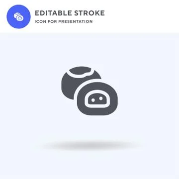 Mochi icon vector, filled flat sign, solid pictogram isolated on white, logo Stock Illustration