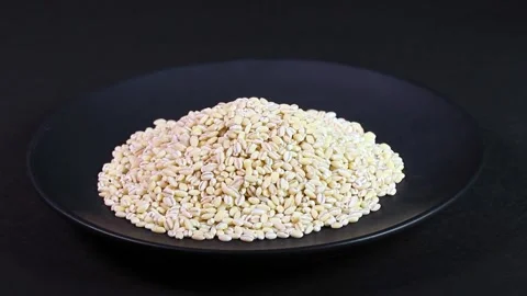Mochimugi served on a plate, rotating Stock Footage 307740803