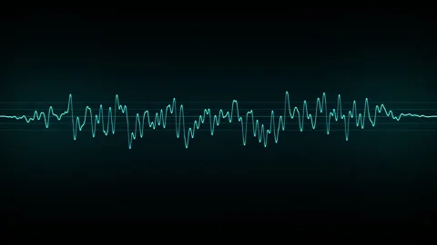Mochrome waveform, imagination of voice record, artificial intelligence Stock Footage 262582352