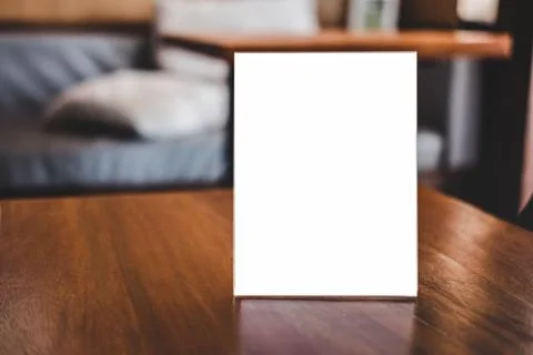 Mock up acrylic frame posters pattern template forms background, blank menu f Stock Photos