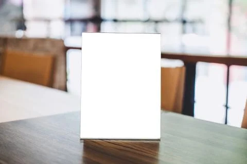 Mock up acrylic frame posters pattern template forms background, blank menu f Foto stock