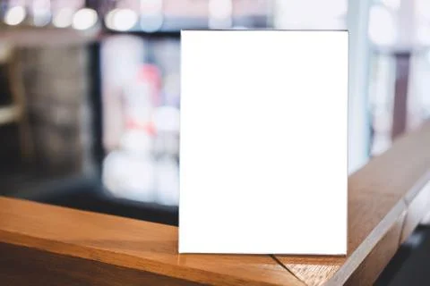 Mock up acrylic frame posters pattern template forms background, blank menu f Foto stock