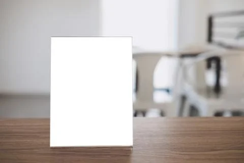 Mock up acrylic frame posters pattern template forms background, blank menu f Foto stock