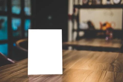 Mock up acrylic frame posters pattern template forms background, blank menu f Foto stock