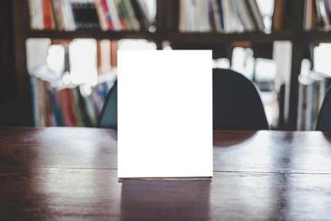 Mock up acrylic frame posters pattern template forms background, blank menu f Foto stock