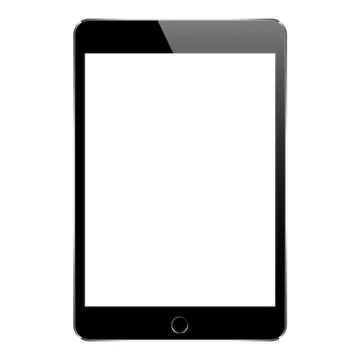 Mock up black tablet isolated on white vector design Stock Illustration
