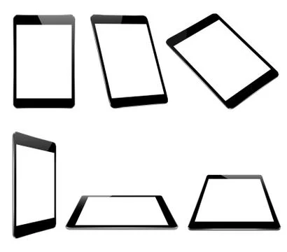 Mock up black tablet isolated on white vector design Stock Illustration